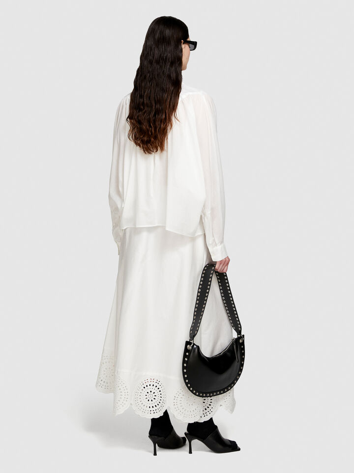 Oversized blouse - women's blouses - White | Sisley image number 3